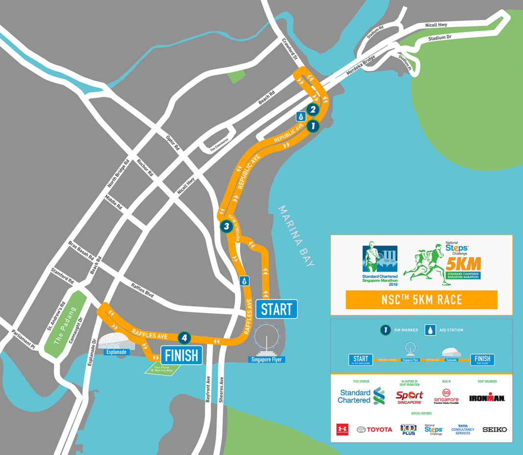 Route Maps Released Standard Chartered Singapore Marathon 2018